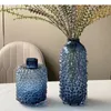 花瓶シンプルブルーバブルガラス花瓶のテーブル設定フラワーアレンジリビングルーム装飾水耕栽培家の装飾アクセサリー