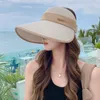 Cappelli larghi brim -cappello da sole vuoto per le donne che coprono il viso da sole in seta da sole da strada da sole