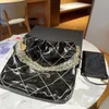 Luxurys hinkväska designer hinkväska dragkropp crossbody väska luxurys handväskor kvinnors shopping väskor guldmynt pendent guld tråd sut jacw