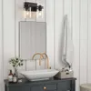 6 Nowoczesne oświetlenie próżności łazienki przemysłowe matowe czarne oświetlenie łazienkowe z przezroczystym szkłem - idealne do łazienek, salonów, luster i korytarzy