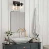 6 Modern Bathroom Vanity Lights Industrial Matte Black Bathroom Lighting with Transparent Glass - Ideal for Bathrooms, Living Rooms, Mirrors, and Corridors