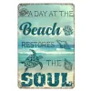 Decoraties strand decor metalen blikjes leven als goed op de strand metalen posters muurkunst decor borden voor badkamer tuinhuis café bars