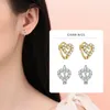 Stud Earrings Zircon Heart For Women 925 Sterling Silver Cute Simple Exquisite Hypoallergenic Fine Jewelry