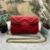 Crossbody Designer torebki marmont torby czarne torby na ramię Projektanci Kobieta oryginalna skóra ze złotym łańcuchem torebki designerskie torebki luksurowe torebki