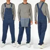 Jeans para hombres Jumpsuits outas de mezclilla Mid -Wist Pockets One Piece Casual Pencil Pithen Lavado de safari Longitud de tobillo