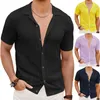 Men's Casual Shirts Summer Knitted Short Sleeve Shirt Fashion European American Knit Top Hollow Breathable Cool