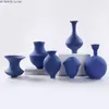 Vaser modern enkel handgjorda keramiska dekorativa vaser hembord dekoration hoppkniv blå 12-stycken uppsättning veranda TV-skåp