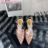 Chaussures habillées ruban tressé Diamond Hollow Sandales TOE POINTY