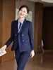 Dames tweedelige broek Women Business Suits Pantsuits Uniform Designs Autumn Winter Carrière Interview Werk Draag Dames Office Professional