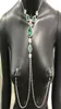 2020 Luxury Green Rhinestone Non Piercing smycken för kvinnor Sexig vuxen Body Nipple Chain Necklace2115160