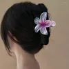 Gradient Grand Fleur Clip de cheveux acrylique pour femmes épingles à cheveux sucrées Crab Cramp Barrettes Hawaiian Accessoires