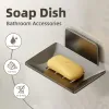 Réglez le support de savon en alliage en aluminium Plat de savon de salle de bain avec drainage de savon mural Boîte de salle de bain accessoires