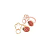 Dernières anneaux bijoux de luxe Nouveau tempérament sept anneaux de rose en or 18K pour les femmes avec une cleefly commune