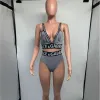 Lyxig 2-delad designer bikini mode diamanter badkläder sexig plus size womens mode ärmlös västflickor simma set