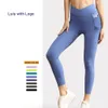 2024 Pantalones de yoga de nylon de verano LL Legging con bolsillos Lu-women Workout Gym Gym Leggings Envío gratis Mujeres Empujadas Pantalias hasta el tobillo para la fitness Crossed Wistand