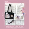 Bolsa de bebê Bolsa coreana Bolsa de dor japonesa Bar transparente PU PU MOLA MENINA BACA DE ombro de estudante Bolsa quadrada de anime Messenger Bag