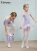 Stage Wear Girls Oefening Kleding Summer Body Ballet Dance Dress Toddler Korte mouw dansende kleding