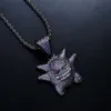 Colliers de pendentif Collier fantôme Geng 18K Gold Pet Elf Elf Full Diamond Hip Hop Personnaire personnalisé Pendant Can I9ai