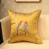 Pillow Sparrow Bordeded Sofá Cover casos de pássaros em estilo chinês