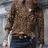 Hawaiian Fashion Luxury Luxury High Quality Leopard Print Mens Shirts Single Breasted Shirts Camins Camo Imprime à manches longues sur les manches longues 240428