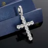 Sieradenfabrikant Hiphop Ice Out Cross Pendant for Men 925 Sterling Silver Gemstone Pendants 5mm Moissanite Cross Pendant