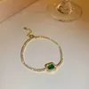 Cadeia vintage cheia de pulseiras de zircão verde de strass para mulheres para mulheres com qualidade de cristal de cristal de qualidade superior presente de jóias