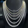 Hot Sale Hip Hop Iced Out Jewelry Diamond Tennis Necklace S925 Silver 2mm 3mm 4mm 5mm 6.5mm VVS Moissanite Tennis Chain Customdesigner smycken