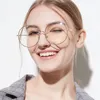 Sunglasses Frames Fashion Arrival Light Decorative Glasses Large Round Frame Flat Retro No Degree Metal Decoration Unisex