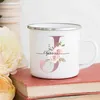 Muggar personlig kopp blomma inledande namn kopp anpassat namn te kaffe varm choklad kopp brud maid mammas dag gåva J240428