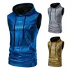 Gilet pour hommes 2024 Été Trendy Disco Hooded Roulé à manches à manches courtes pour hommes