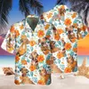 Herren lässige Shirts T-Shirt Summer Fashion Design kurzärmelig 3D-Hund Animal Print Outdoor Top Hawaiianisch