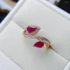 Cluster Rings FS Real S925 Sterling Silver Inlay 4 6 Natural Ruby Ring With Certificate Charm Fine Fashion Weddings Jewelry For Women