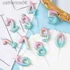 Bougies 0-9 Numéro Couleur Gradient Bougies Anniversaire Digne Digital Decoration Topper Wedding Baby Shower Birthday Célébration Party Decor D240429