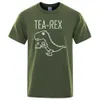 Camisetas masculinas masculinas t-shirts tea rex dinossauros engraçados bebe camisetas de moda de moda casual strtwear tops shirt shirt y240429