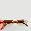 Lunettes de soleil sans cadre en bois Brown Gradient Men Femmes Summer Shades Sunnies Lunetes de Soleil UV400 Eyewear