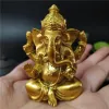 Décorations Gold Lord Ganesha Statue Bouddha Elephant Hindu God Sculpture Figurines Résine Home Garden Decoration Bouddha Statues For House