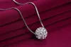 Hangende kettingen glanzende en authentieke Oostenrijkse kristallen ball Water diamant hanger ketting 2019 mode 925 sterling zilveren ketting dames zn002wx