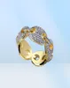 Hommes 18k Gold Marine Link Eternity Band CZ Bling Bling Ring Pave CZ Full Simulate Diamonds Stones Anneaux avec cadeau Box49125587331161