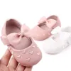 Sandalet Bebek Ayakkabıları Mary Janes Sevimli Yay İlkbahar/Yaz Sandalet Yumuşak PU ve TPR Tabanları 0-12ml240429