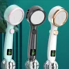 Set High Pressure Handheld Bathroom Shower Head Water Saving Showerhead Pressurized Adjustable Spray Led Digital Temperature Display