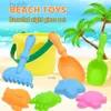 Sable Player Water Baby Baby Small Wheat Straw Beach Sand Toys Bucket Bucket Toys Set et pelle pour les enfants en plastique D240429