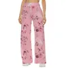 Damesbroek capris zomer kleurrijke rechte broek flamingoes mode dames oversized esthetisch patroon broek kunst harajuku elegante kleding y240429