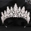 Tiaras Luxury Women Green Blue Blue Crystal Crystal Flow