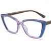 Zonnebrillen Anti-blauwe lichtglazen Vrouwen Cat Eye-bril Patchwork frame Briefjes Retro Googles TR90 Eyewaear-siersoratorium