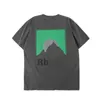 High Quality Original Rhuder Designer t Shirts High Street Worn T-shirt Street Oversize Loose Short Sleeve Tee Mens Print Flash Hand Sunset with 1:1 Logo