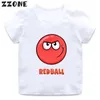 T-shirts Hot Salking Red Ball 4 Cartoon Impresso Caminhada Childrens Game Girl Clocel Baby Boy T-Shirt Summer Casual Childrens Topl2404