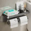 Impostare il supporto per la carta igienica in alluminio in lega di tessuto rastrellino da bagno monte per telefono wc portaspigliano asciugamano accessori per asciugamano per asciugamano