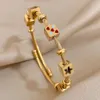 Italiaanse bedelarmbanden voor vrouwen roestvrij staal Evil Eyes Love Heart Stars kralen Bracelet Bangle Bangle Bang Hanger Polsband cadeau 240428