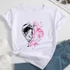 T-shirts Nana Japanese anime summer crop top womens heart-shaped T-shirt black short sleeved casual Harajuku T-shirtL2404