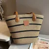 Wochenendstrohbeutel Einkaufstasche Große Handtasche Designer -Taschen Sommer Beach Bag große Kapazitätsbeutel Handtaschen Geldbeutel Lafite Gras Webe Leder Einkaufsreise -Reisetaschen